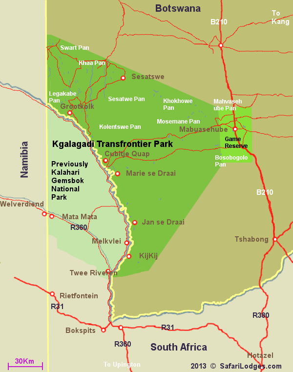 BioEcoGeo_Kgalagadi Transfrontier Park Map