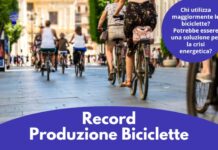 Record vendite biciclette nell’ultimo anno